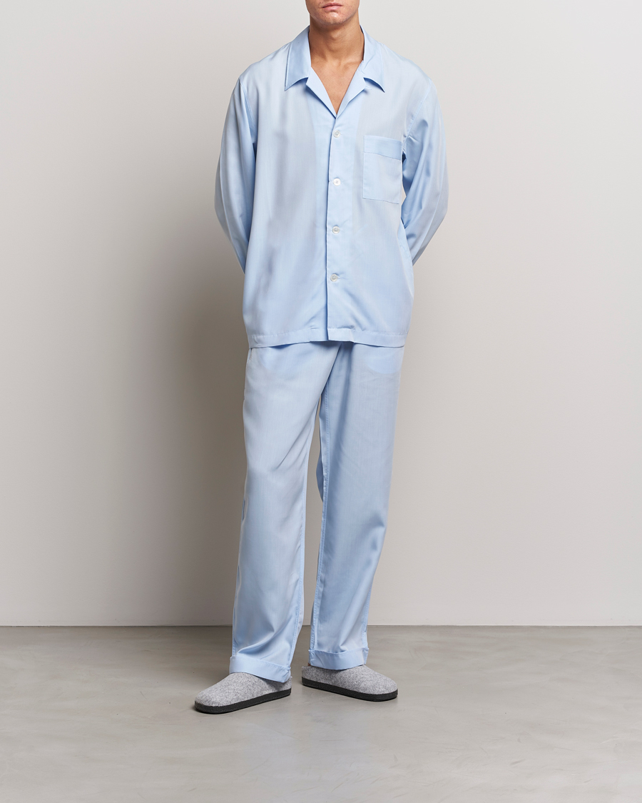 Mies | Yöpuvut ja kylpytakit | CDLP | Long Sleeve Pyjama Shirt Sky Blue