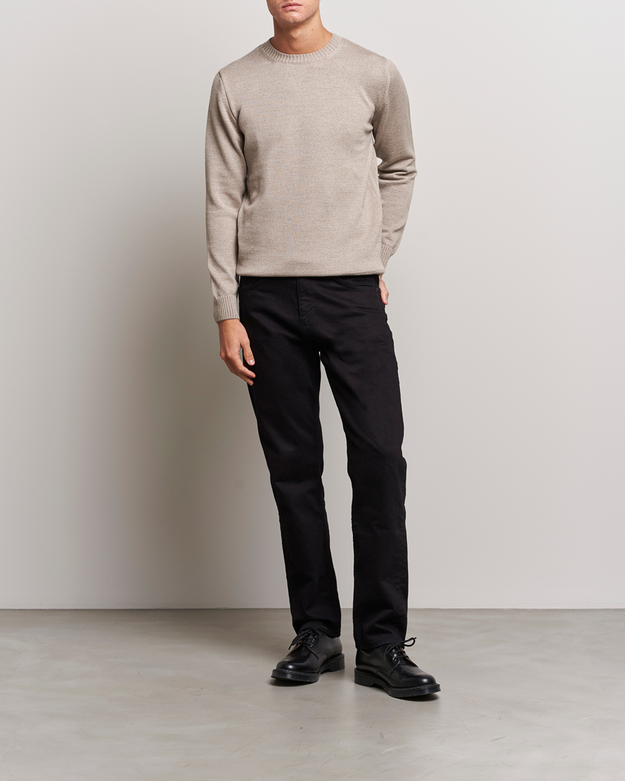 Mies | Puserot | Stenströms | Chunky Merino Crew Neck Beige
