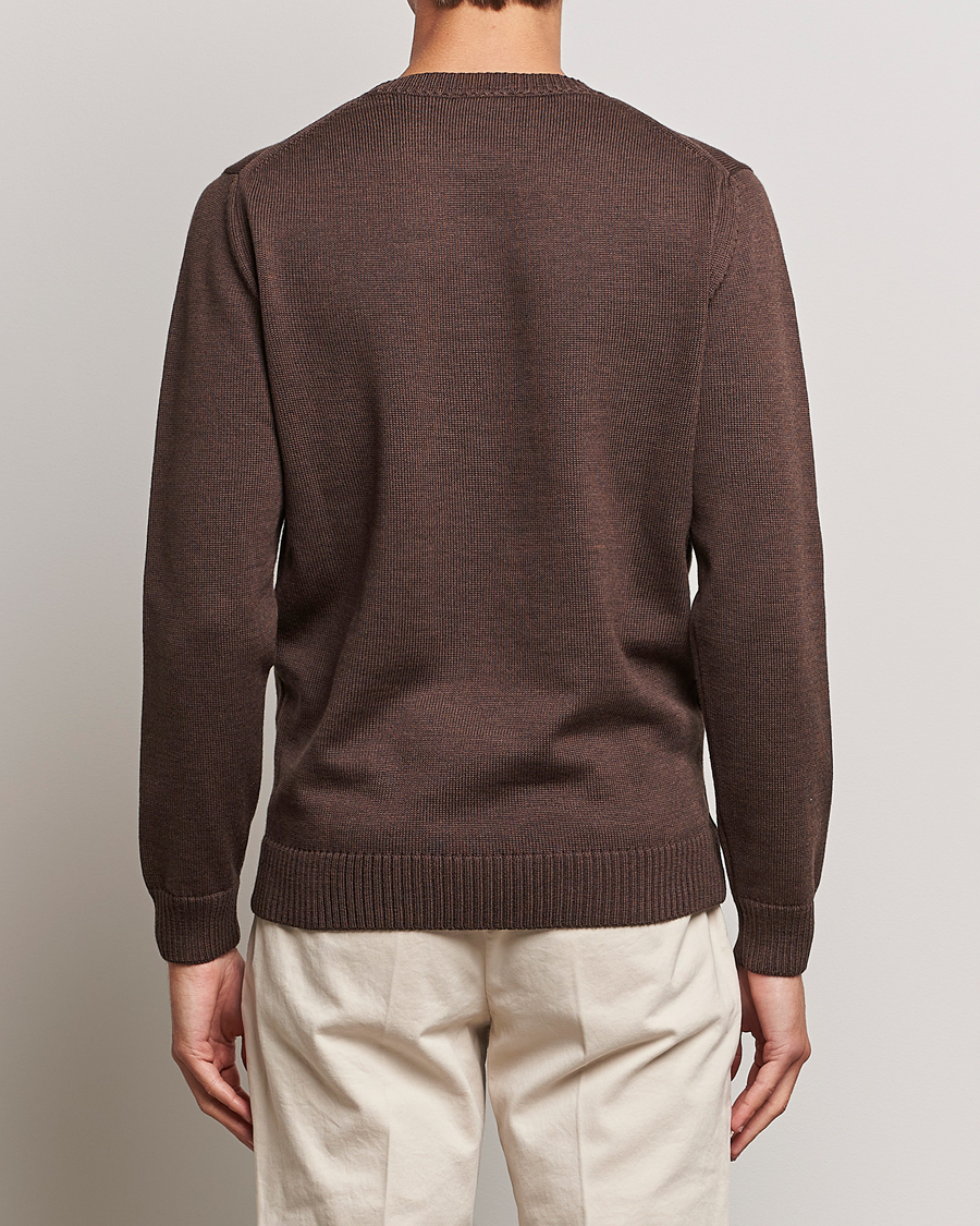 Mies | Puserot | Stenströms | Chunky Merino Crew Neck Brown