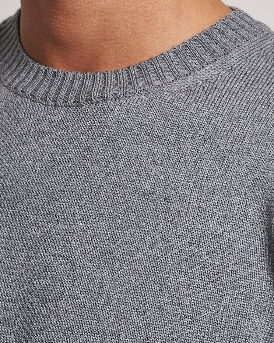 Mies | Puserot | Stenströms | Chunky Merino Crew Neck Grey