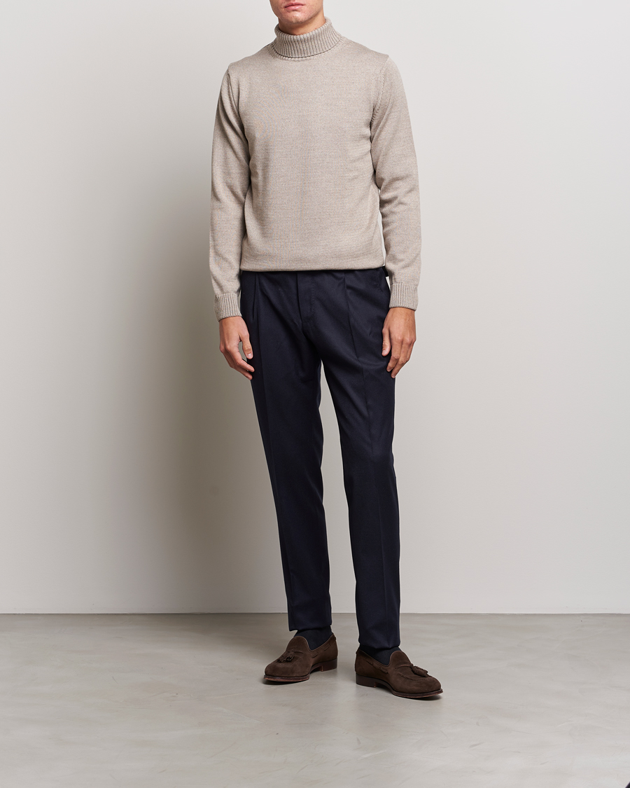 Mies | Puserot | Stenströms | Chunky Merino Rollneck Beige