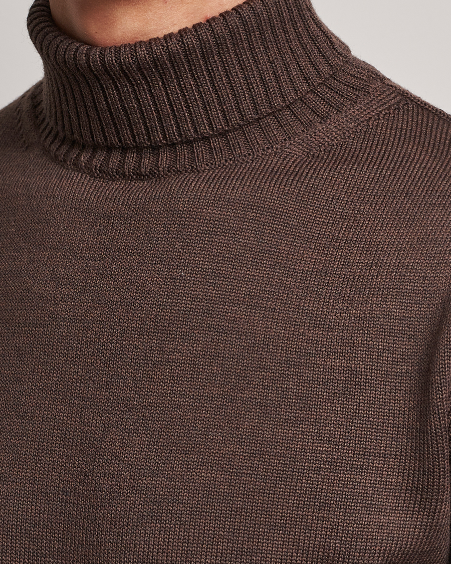 Mies | Puserot | Stenströms | Chunky Merino Rollneck Brown