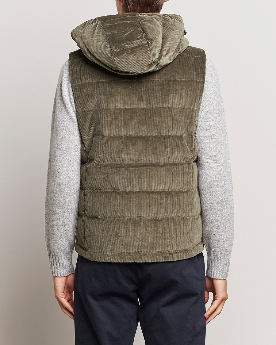 Mies | Takit | Stenströms | Hooded Corduroy Vest Brown