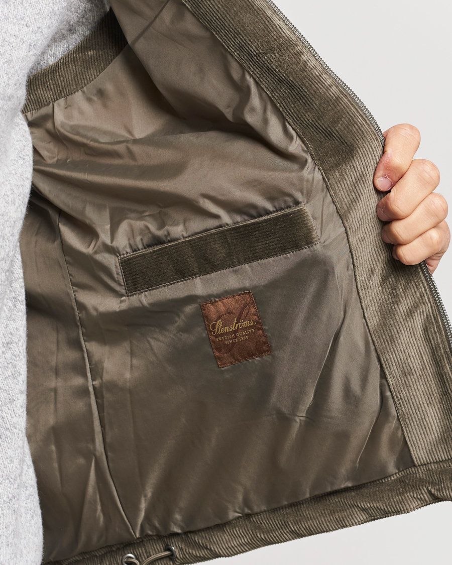 Mies | Takit | Stenströms | Hooded Corduroy Vest Brown