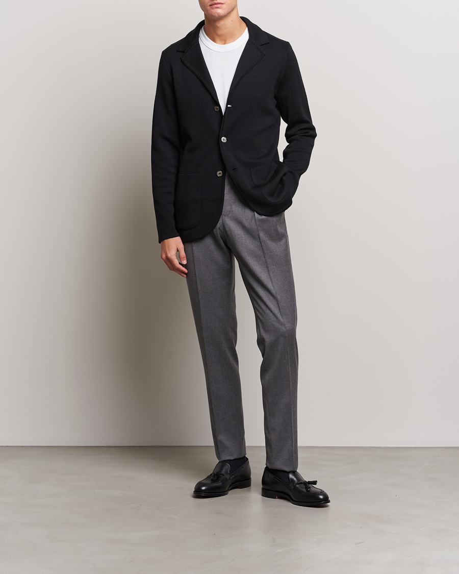 Mies | Pikkutakit | Stenströms | Milano Knitted Merino Blazer Black