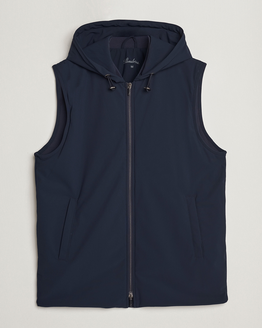 Mies | Takit | Stenströms | Active Jersey Leisure Hood Vest Navy