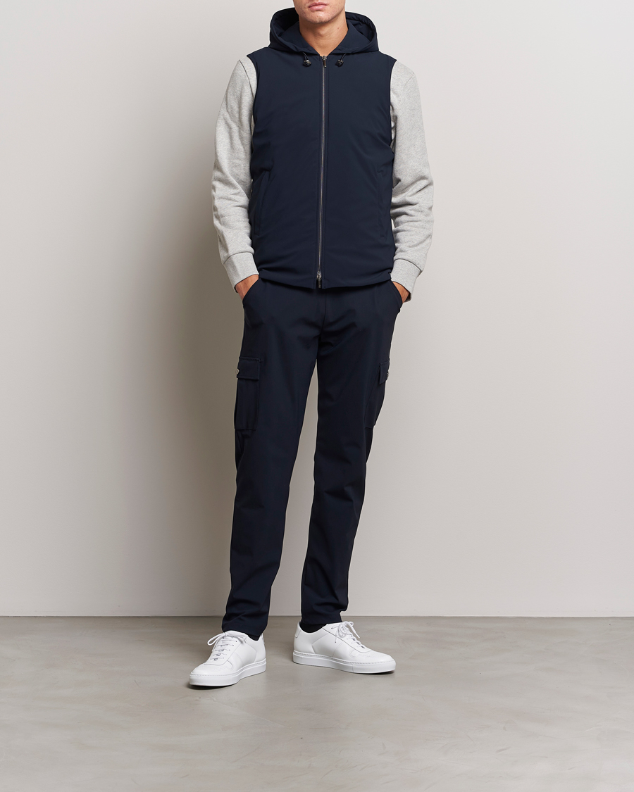 Mies | Takit | Stenströms | Active Jersey Leisure Hood Vest Navy