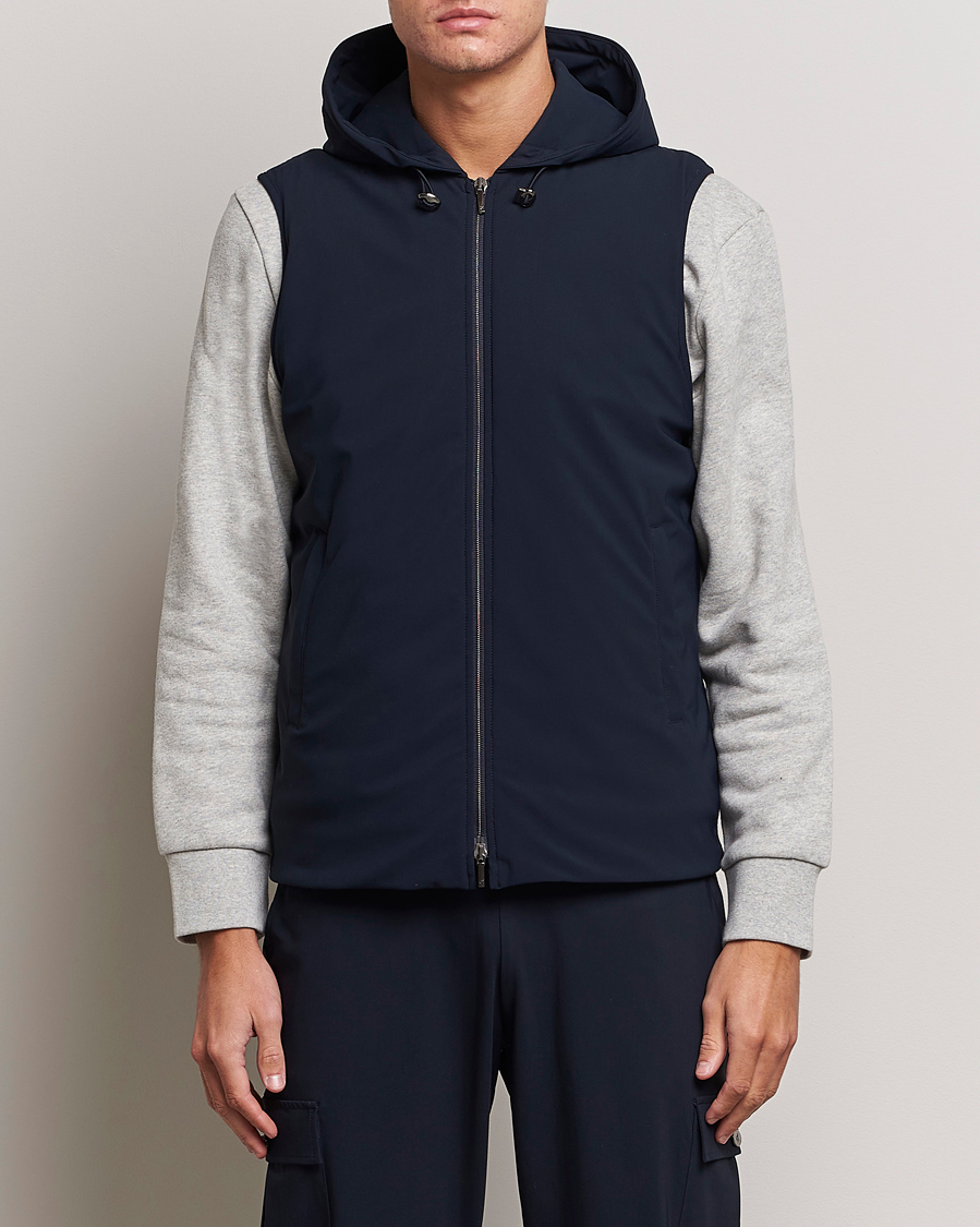 Mies | Takit | Stenströms | Active Jersey Leisure Hood Vest Navy
