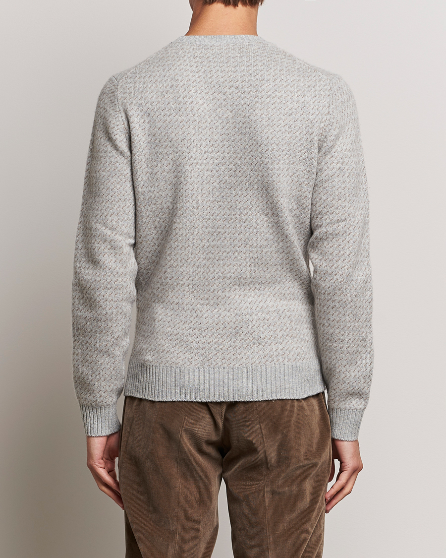 Mies | Puserot | Stenströms | Patterned Yak Merino Crewneck Grey