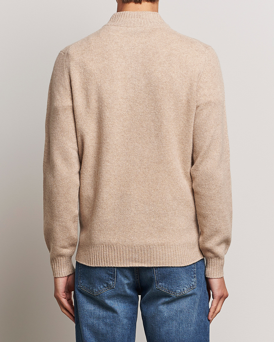 Mies | Puserot | Stenströms | Patterned Yak Merino Half-Zip Beige