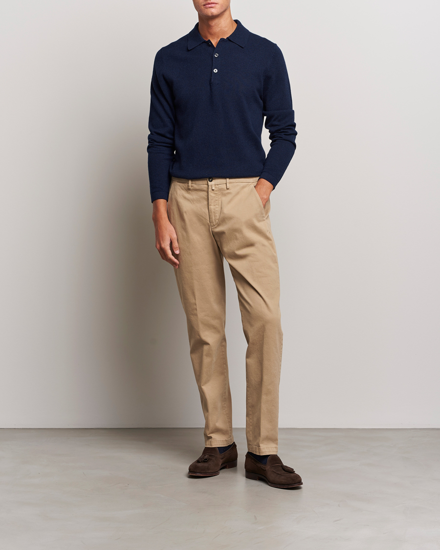Mies | Puserot | Stenströms | Cashmere Poloshirt Navy