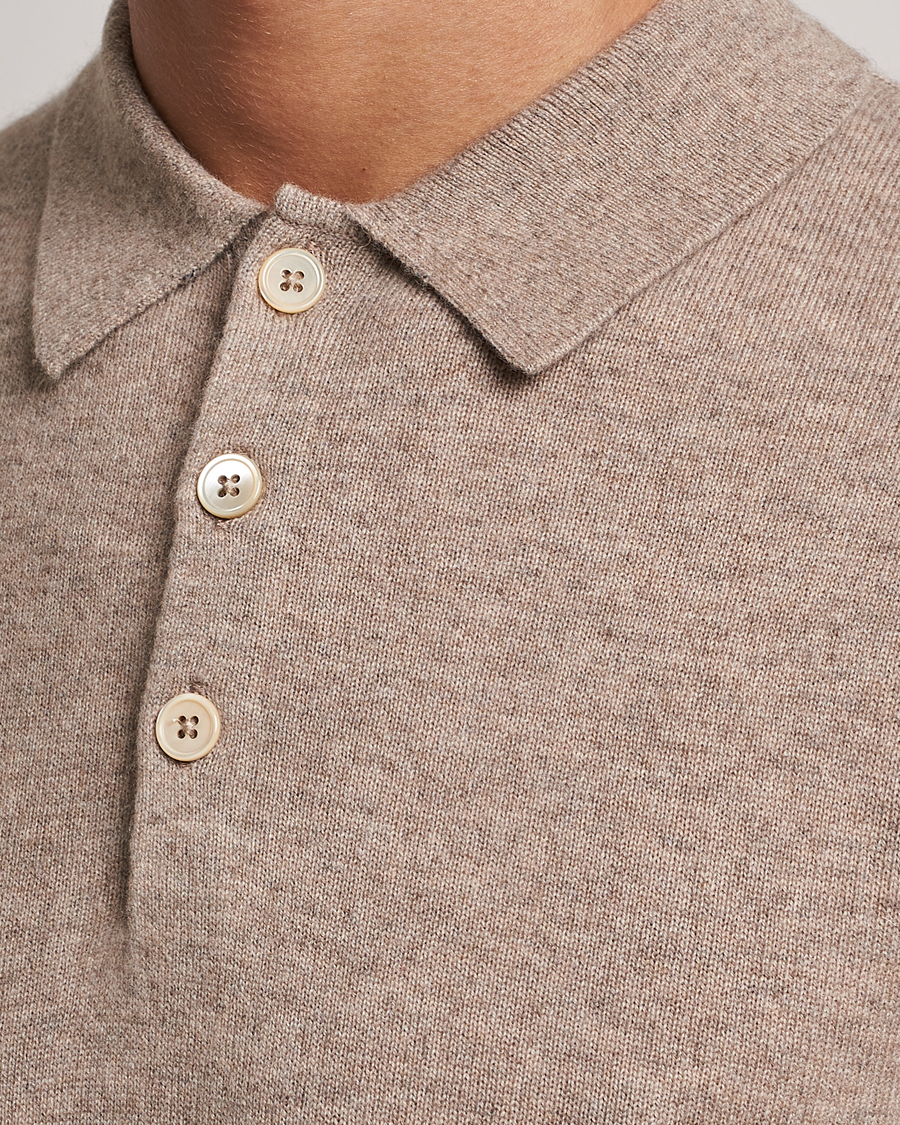 Mies | Puserot | Stenströms | Cashmere Poloshirt Beige