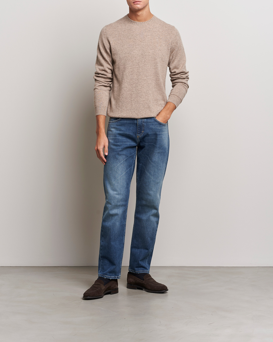 Mies | Puserot | Stenströms | Cashmere Crewneck Beige