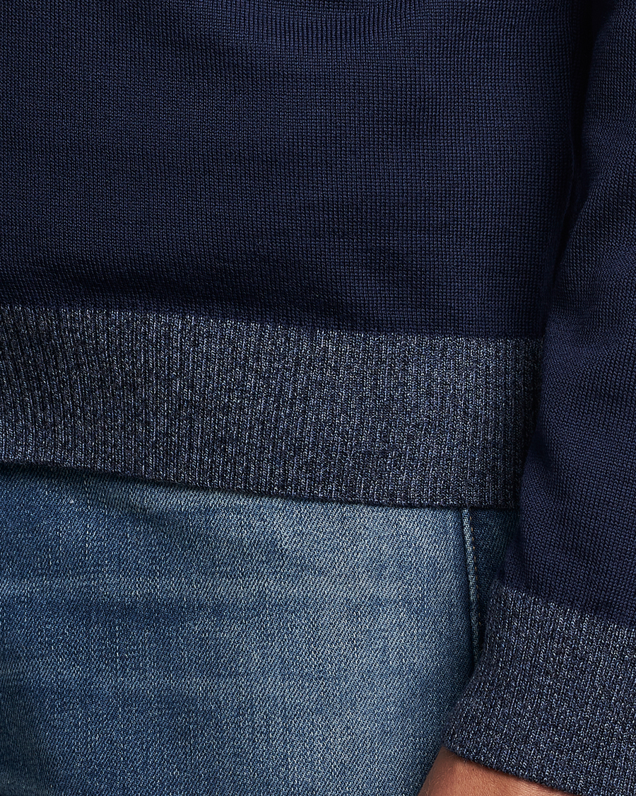 Mies | Puserot | Stenströms | Merino Wool Contrast Cardigan Navy
