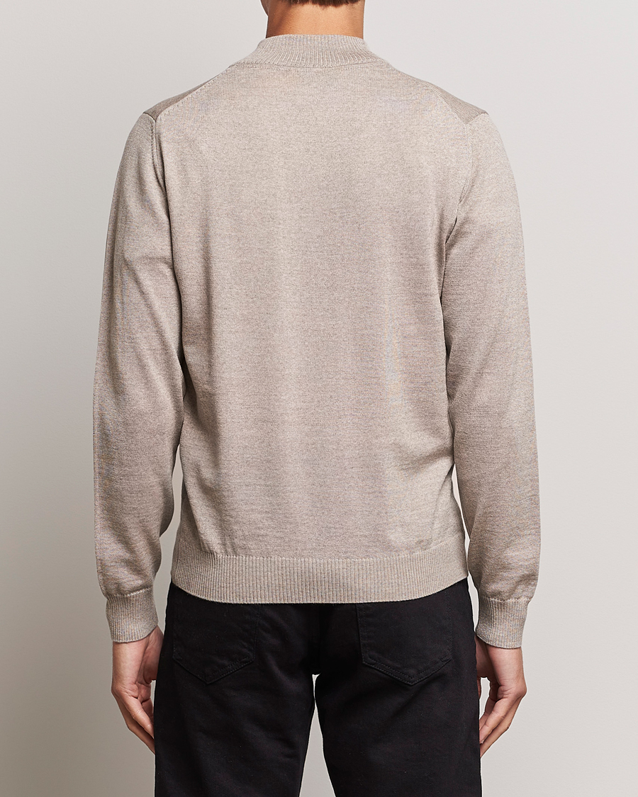 Mies | Puserot | Stenströms | Merino Half Zip Beige