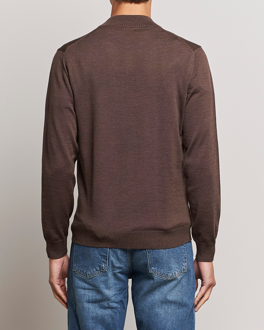 Mies | Puserot | Stenströms | Merino Half Zip Brown