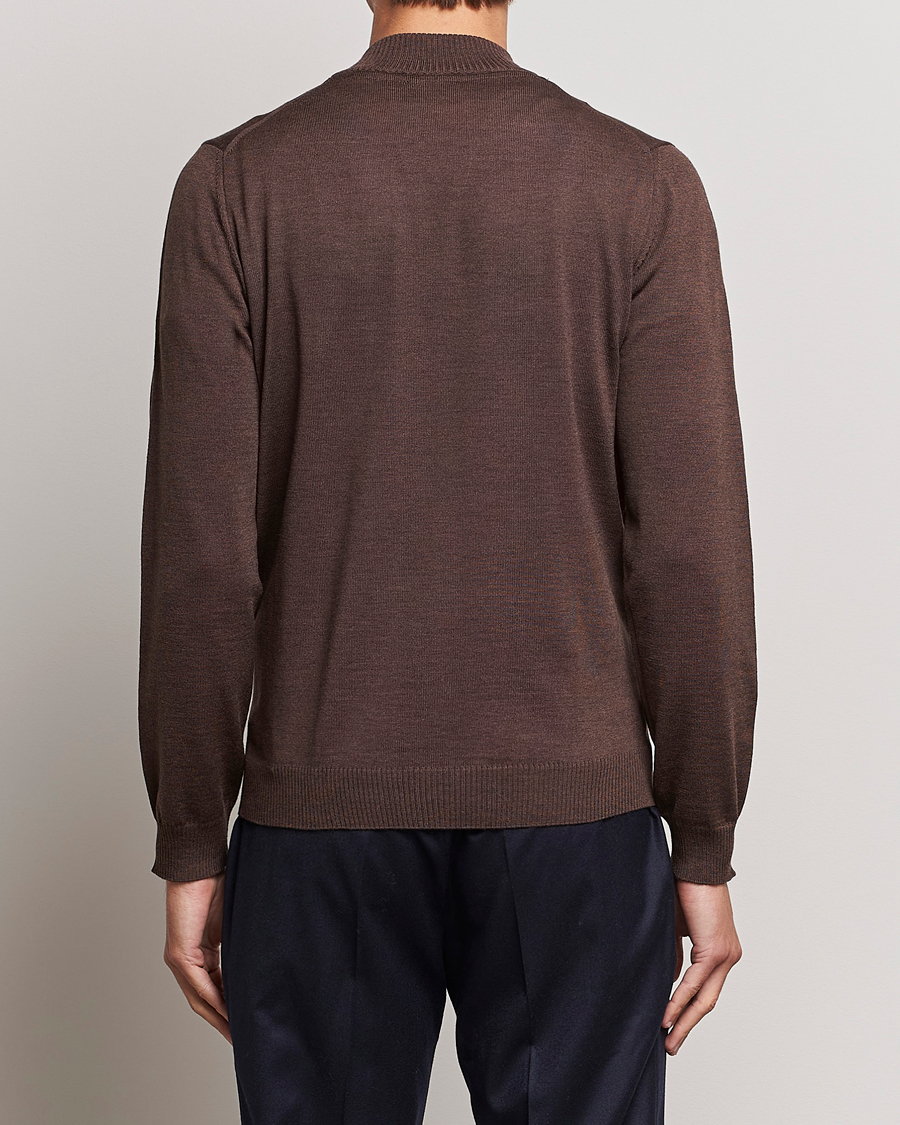 Mies | Puserot | Stenströms | Merino Full Zip Brown