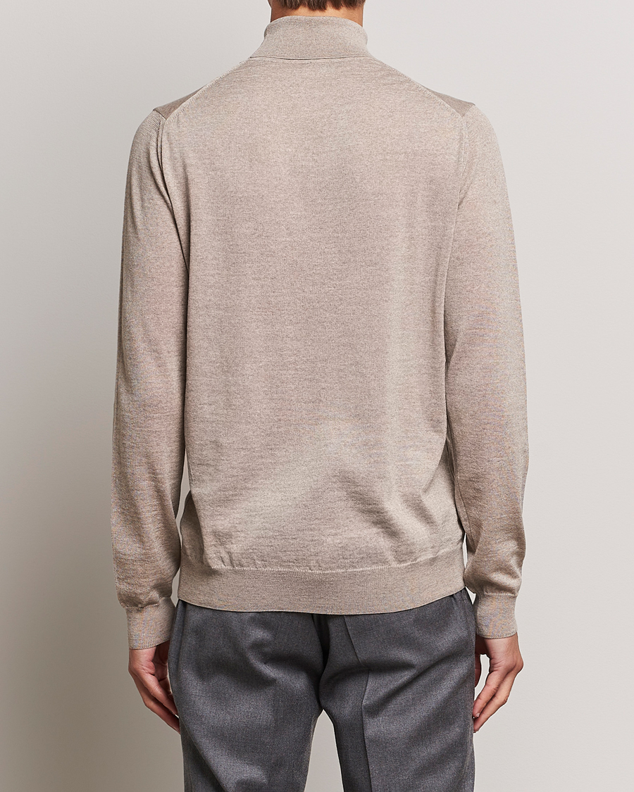 Mies | Puserot | Stenströms | Fine Merino Rollneck Beige