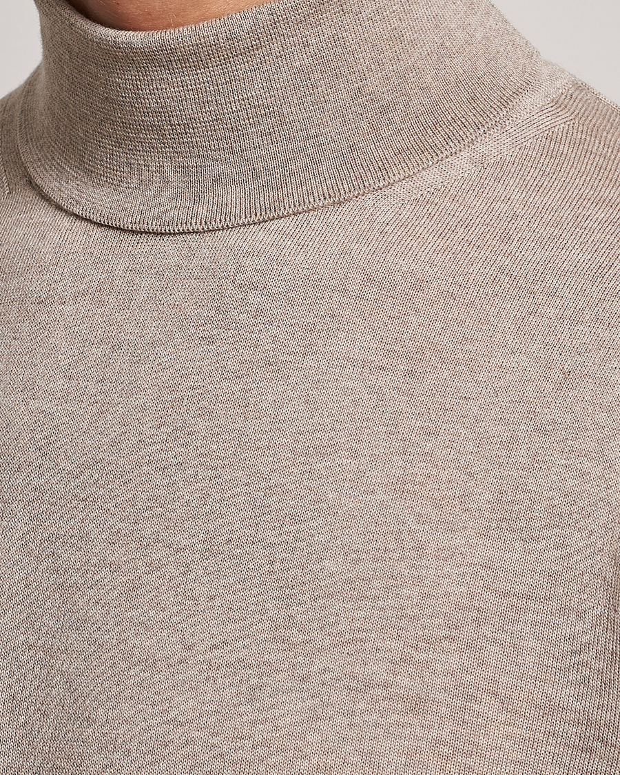 Mies | Puserot | Stenströms | Fine Merino Rollneck Beige