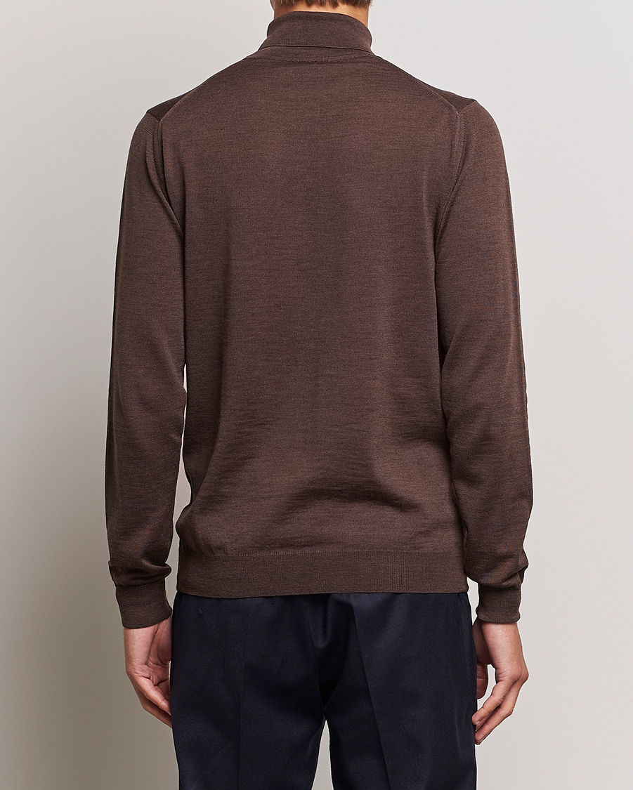 Mies | Puserot | Stenströms | Fine Merino Rollneck Brown