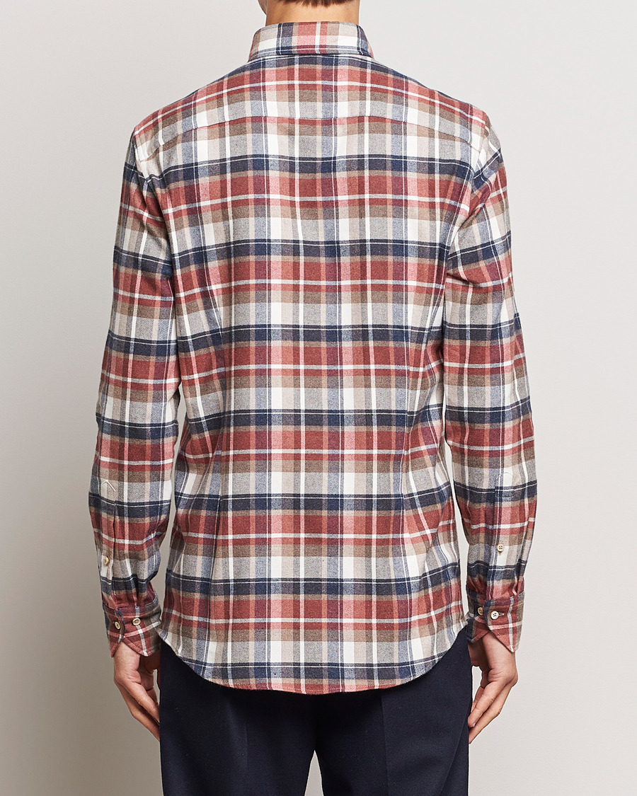 Mies | Kauluspaidat | Stenströms | Slimline Checked Button Down Flannel Shirt Red