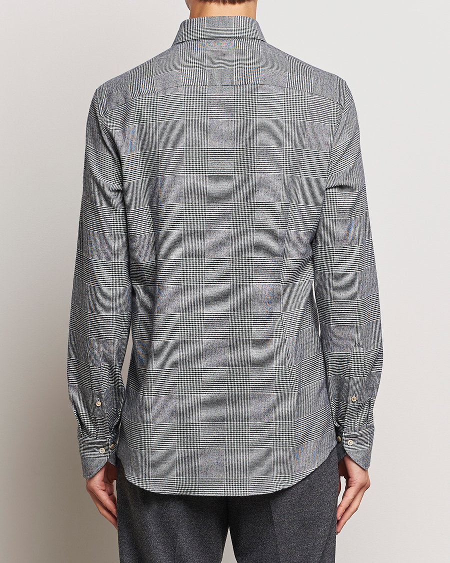 Mies | Kauluspaidat | Stenströms | Slimline Prince of Wales Check Flannel Shirt Grey