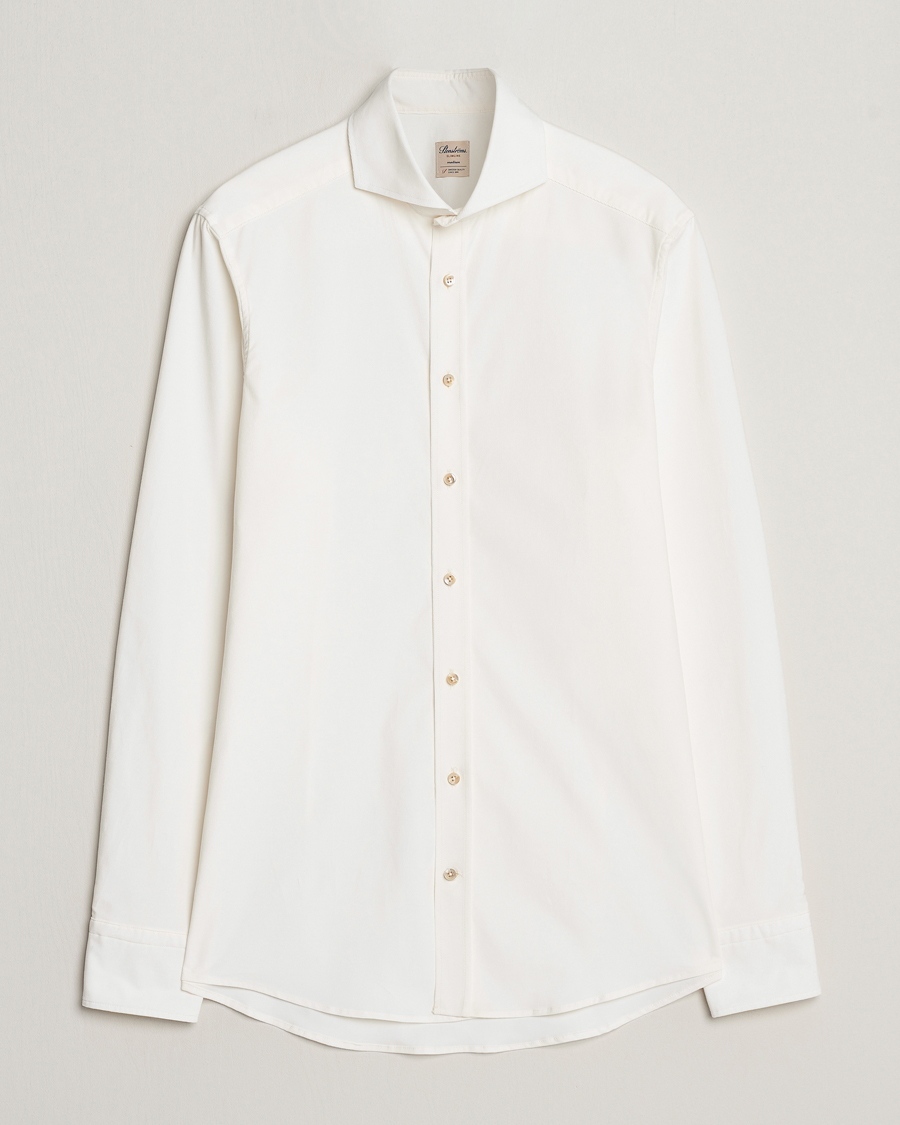 Mies |  | Stenströms | Slimline Cut Away Corduroy Shirt White