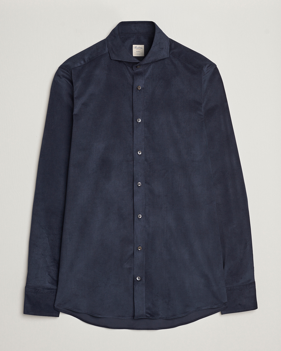 Mies | Kauluspaidat | Stenströms | Slimline Cut Away Corduroy Shirt Navy