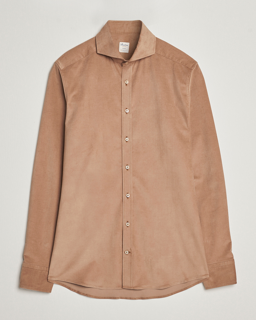 Mies | Kauluspaidat | Stenströms | Slimline Cut Away Corduroy Shirt Camel