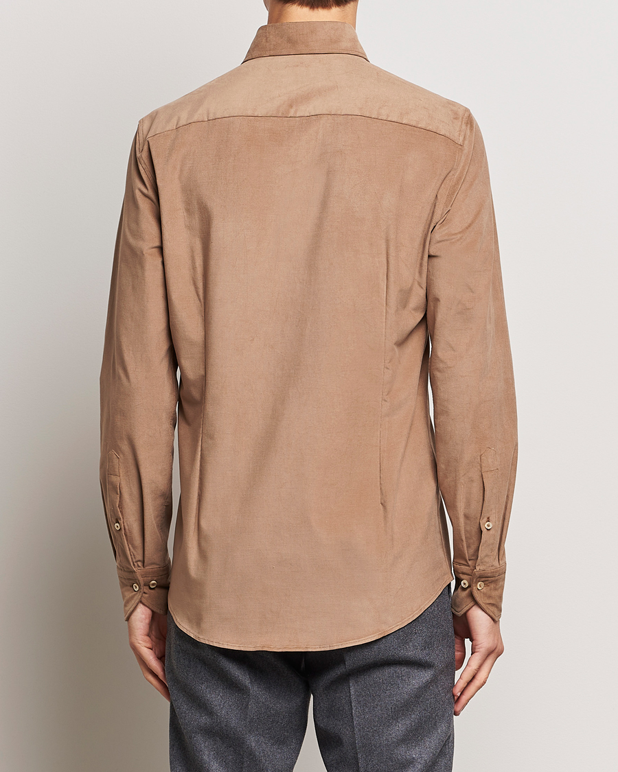 Mies | Kauluspaidat | Stenströms | Slimline Cut Away Corduroy Shirt Camel