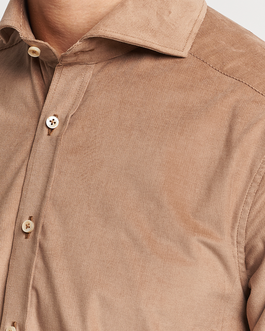 Mies | Kauluspaidat | Stenströms | Slimline Cut Away Corduroy Shirt Camel