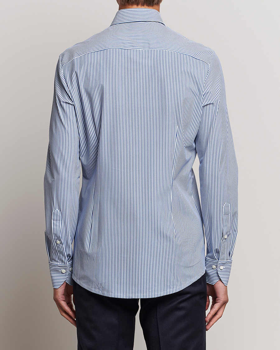 Mies | Kauluspaidat | Stenströms | Slimline 4-Way Stretch Striped Cut Away Shirt Blue