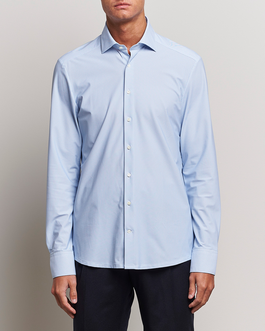 Mies | Alennusmyynti vaatteet | Stenströms | Slimline 4-Way Stretch Cut Away Shirt Light Blue