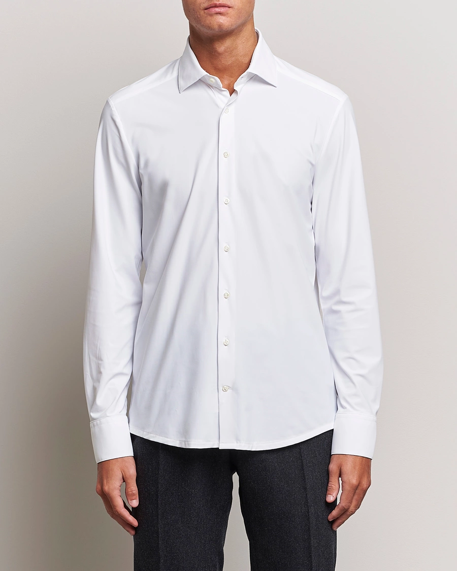 Mies |  | Stenströms | Slimline 4-Way Stretch Cut Away Shirt White