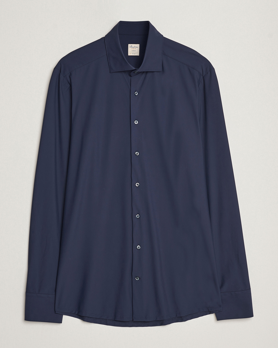 Mies | Kauluspaidat | Stenströms | Slimline Cut Away 4-Way Stretch Shirt Navy