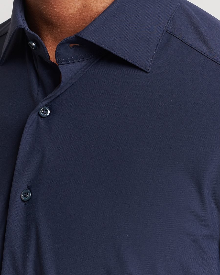 Mies | Kauluspaidat | Stenströms | Slimline Cut Away 4-Way Stretch Shirt Navy
