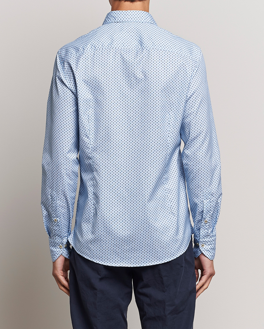 Mies | Kauluspaidat | Stenströms | Slimline Printed Cut Away Shirt Light Blue