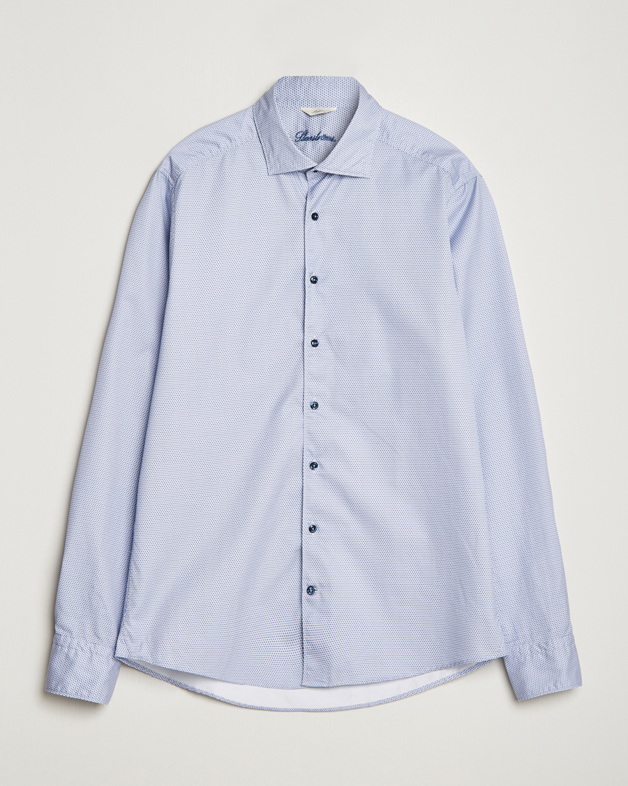 Mies | Kauluspaidat | Stenströms | Slimline Micro Print Cut Away Shirt Blue