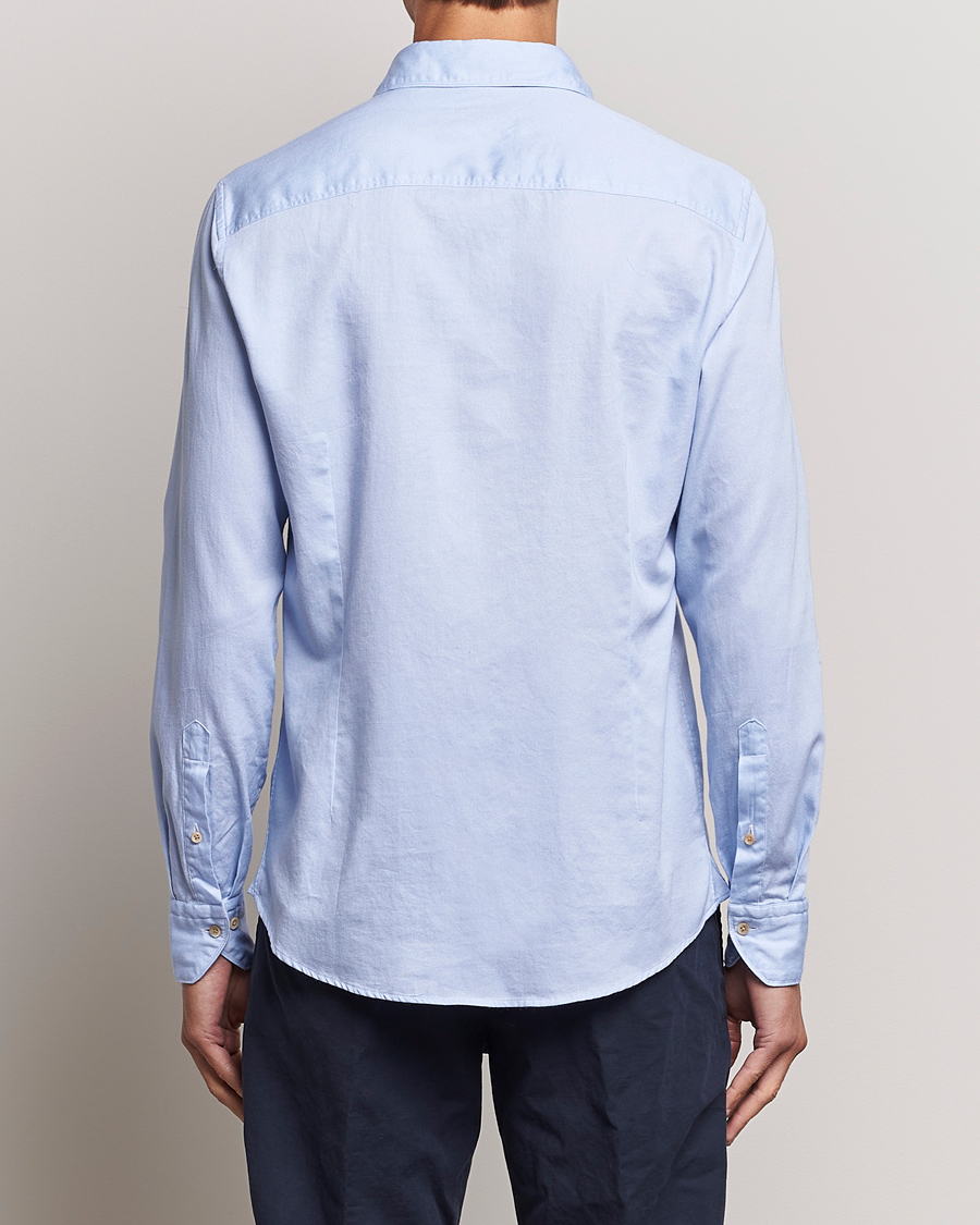 Mies | Kauluspaidat | Stenströms | Slimline Printed Oxford Washed Cut Away Shirt Light Blue