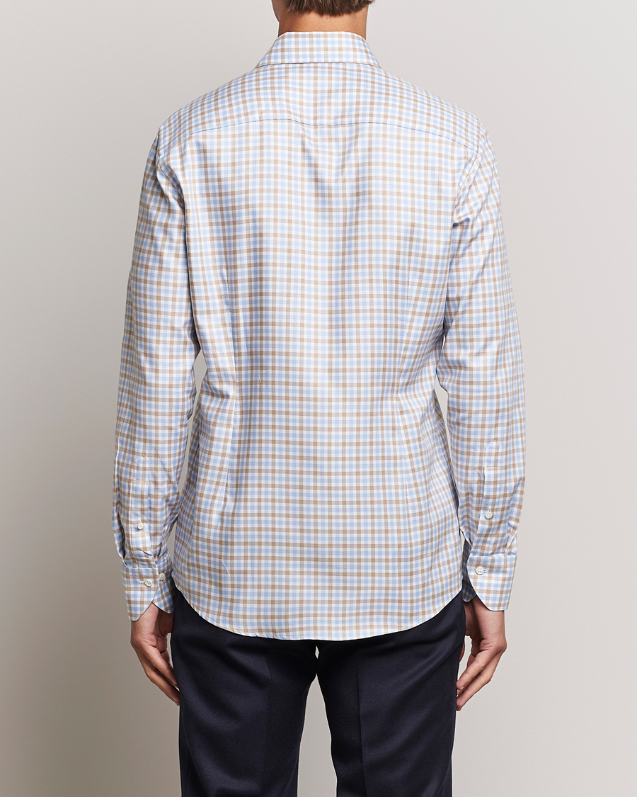 Mies | Kauluspaidat | Stenströms | Slimline Checked Royal Oxford Shirt Beige/Blue