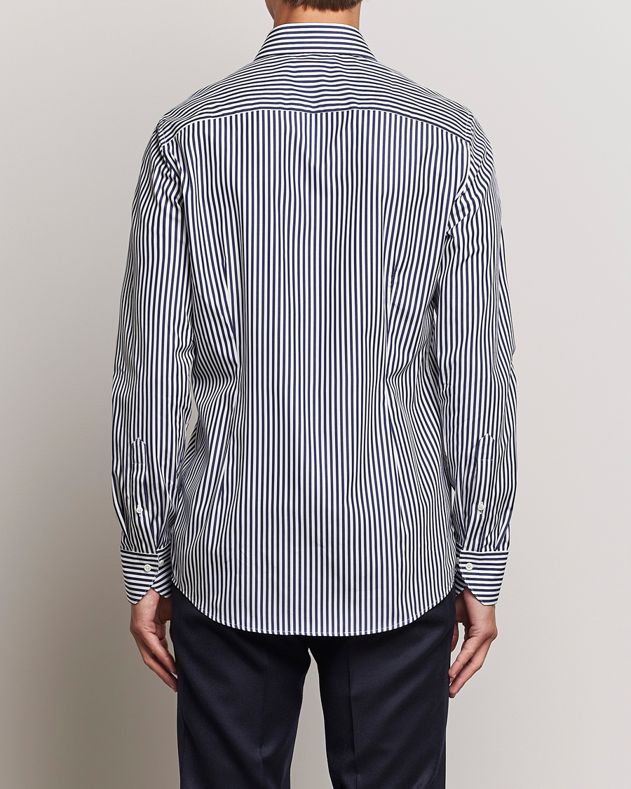 Mies | Kauluspaidat | Stenströms | Slimline Striped Popline Cut Away Shirt Navy