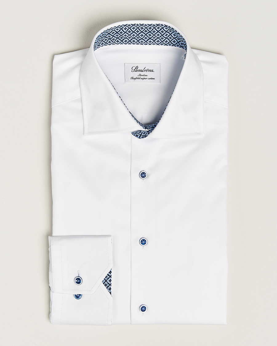 Mies | Kauluspaidat | Stenströms | Slimline Contrast Cut Away Shirt White