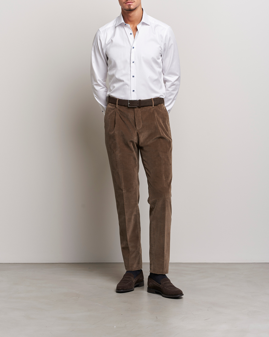 Mies | Kauluspaidat | Stenströms | Slimline Contrast Cut Away Shirt White