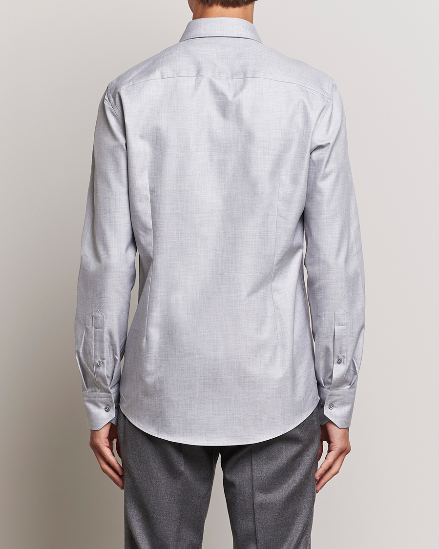 Mies | Kauluspaidat | Stenströms | Slimline Two Fold Melange Cut Away Shirt Grey
