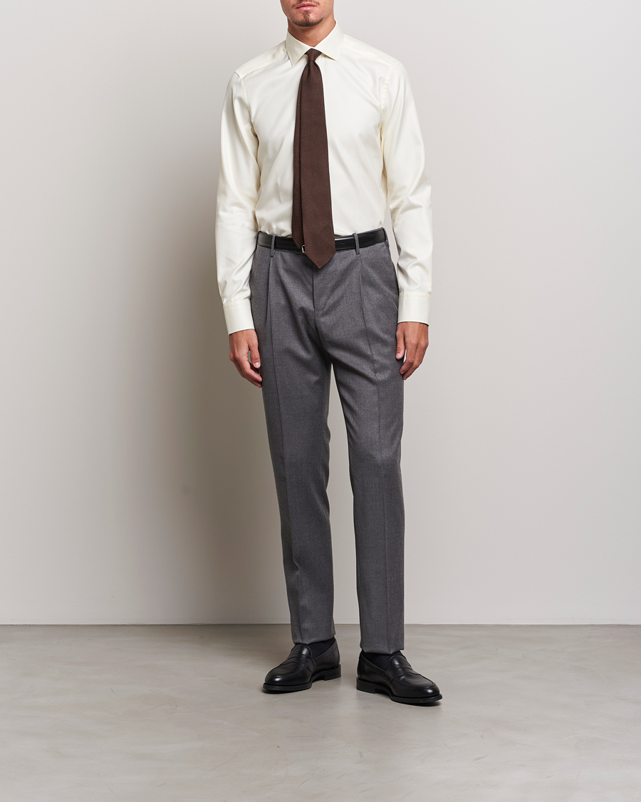 Mies | Kauluspaidat | Stenströms | Slimline Two Fold Contrast Cut Away Shirt Yellow