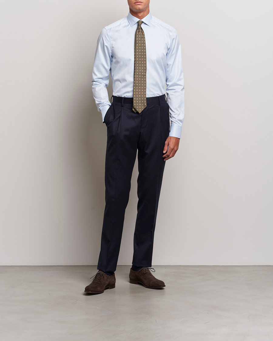 Mies | Kauluspaidat | Stenströms | Slimline Contrast Cut Away Shirt Light Blue