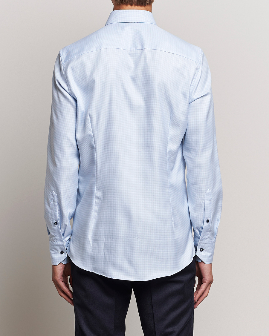 Mies | Kauluspaidat | Stenströms | Slimline Micro Structure Contrast Shirt Blue