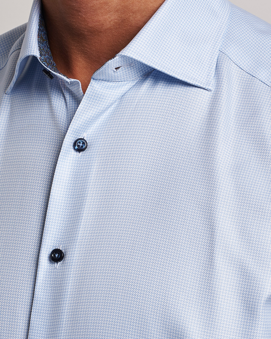 Mies | Kauluspaidat | Stenströms | Slimline Micro Structure Contrast Shirt Blue