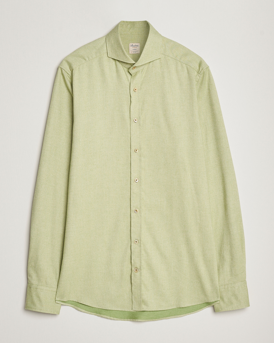 Mies |  | Stenströms | Slimline Flannel Shirt Green