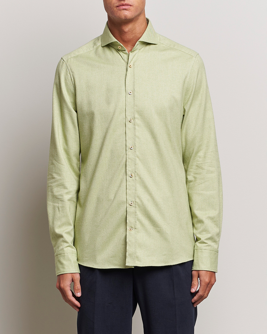 Mies | Kauluspaidat | Stenströms | Slimline Flannel Shirt Green